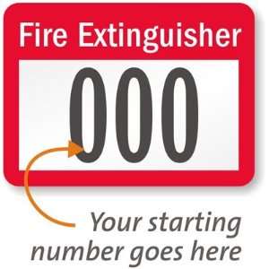  FIRE EXTINGUISHER, with consecutive numbering Vinyl (with 