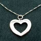 costume jewellery, 925 sterling silver necklace and heart pendant 