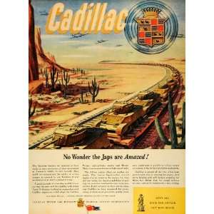 com 1944 Ad Cadillac Motor Car Division 1921 Logo Tanks WWII Military 