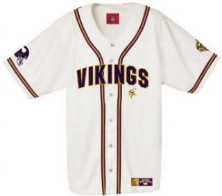  Minnesota Vikings White NFL Baseball Jersey Clothing
