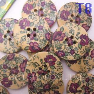 30 500pcs Pattern Wood Buttons 30mm Craft Sewing m  