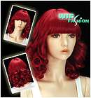 Anime Cosplay Wig Curly Dark Red Hair Wigs FV47