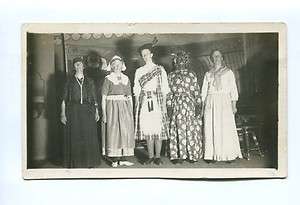 Real Photo Postcard People Dressed In Costumes Black Face. Halloween 
