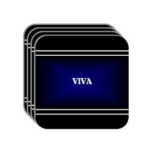 Personal Name Gift   VIVA Set of 4 Mini Mousepad Coasters (black 