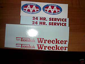 MIGHTY TONKA TRUCK 24 HR. WRECKER AA DECAL SET  