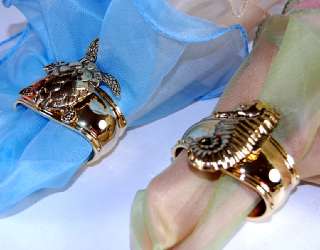 Turnwald Set 4 GOLD Napkin Rings Sealife Assorted NIB  