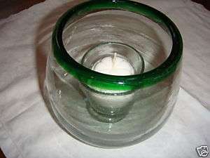 Green Glass Votive  