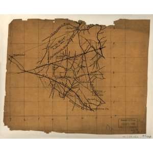  Civil War Map Sketch of the Manassas battlefield.