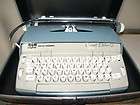 Vintage Blue Smith Corona Coronet Electric 12 Typewriter Case & Key 