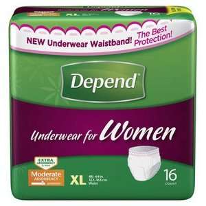 Depend Underwear Extra Absorbency Womens X Large   Case of 64 (4 Packs 