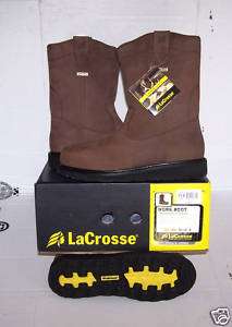 LaCrosse pull on WELLINGTON steel toe leather 10 1/2 D  