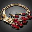   Marquise Red Ruby Necklace Earring Party Jewerly Set 18k Gold GP