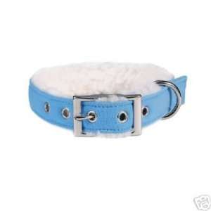   & Zoey Sherpa & FAUX SUEDE Dog Collar BLUE 6 8