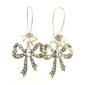 Betsey Johnson Jewelry Iconic Cupids Arrow Gold Bow Drop Earring
