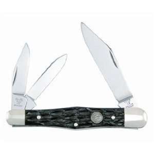  Hen & Rooster Pocket Knife 3 Blade Country Whittler Black 