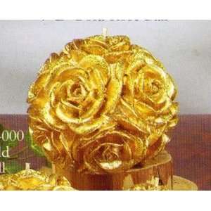  Gold Rose Ball Candle 
