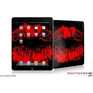  iPad Skin   Big Kiss Lips Red on Black   fits Apple iPad 