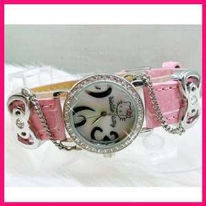 Hello Kitty Diamante Style Ladies Fashion Wrist Watch in Pink Color 