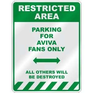   PARKING FOR AVIVA FANS ONLY  PARKING SIGN