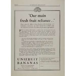  1929 Ad Unifruit Bananas Sunshine Camp Cambridge Day 