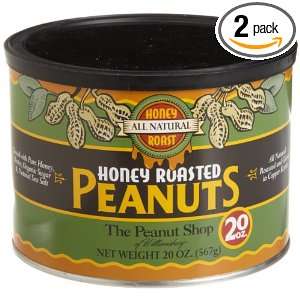 The Peanut Shop of Williamsburg All Natural Honey Roasted Peanuts, 20 