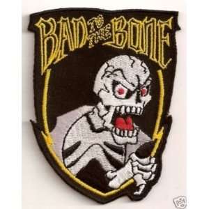 BAD TO THE BONE SKELETON Embroidered FUN Biker Patch 