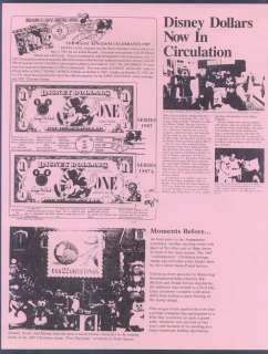   MINT WALT DISNEY WORLD series 1987 $1 Disney Dollar Debut Cards #494