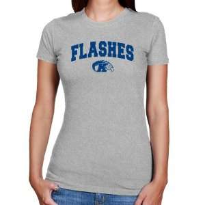 Kent State Golden Flashes Ladies Ash Logo Arch Slim Fit T shirt