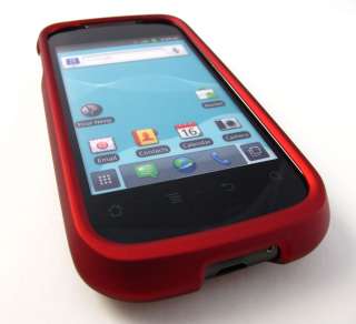 RED RUBBERIZED HARD CASE COVER HUAWEI ASCEND 2 II TMOBILE PRISM 
