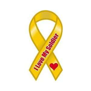  I Love My Soldier Large Ribbon Magnet 4 x 8 Automotive