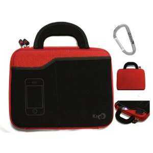 Red Laptop Bag Hard Case for 10 inch HP DreamScreen 100 Tablet + An 