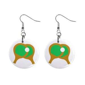  Ping Pong Paddles 1 Dangle Button Earrings Jewelry 