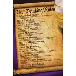  Beer Drinking Rules by Maxwell 22x34