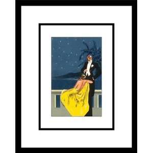 Sophisticated Couple on Balcony, Framed Print by Unknown 
