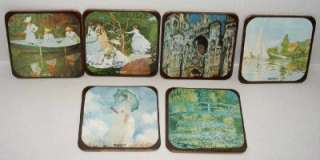 Vintage Coasters Monet Paris France Set 6 New Old Stock Highly 