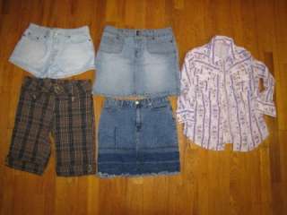   Summer Clothes Lot Denim Skirt Bermuda Shorts Womens Levis  