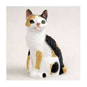   & White Japanese Bobtail Miniature Cat Figurine