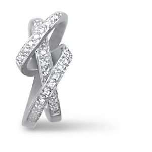  .22CT Ladies Pave Set Diamond Loop Fashion Ring Jewelry