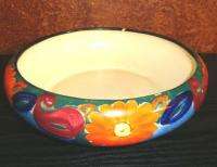 Vintage Flower Bowl Vase Pot Made In Japan Floral Hand Painted Pottery 