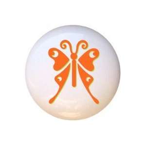 Bugs Insects Orange Green Butterfly Drawer Pull Knob
