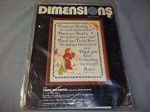 NEW Dimensions Stamped Cross Stitch Thank You Prayer Kit~12x16 In 