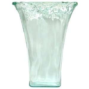  Spanish Recycled Textured Glass Large Tapered Vase 10x5 1 