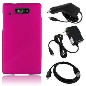  WX435   Hot Pink Hard Plastic Case Cover + Car Charger + Home/Travel 