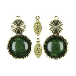  Cousin Jewelry Basics Metal Accents 4/Pkg Gold/Green 