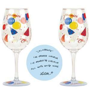  Celebrate Acrylic Wine Glasses   Set of 2 Kitchen 