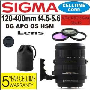  Sigma 120 400mm F4.5 5.6 DG APO OS HSM Telephoto Zoom Lens 