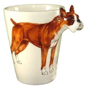  Boxer Sculpted Handpainted Ceramic Dog Mug