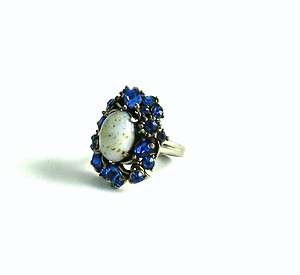 VINTAGE HOLLYCRAFT GLAM LADY COCKTAIL RING 1950s  