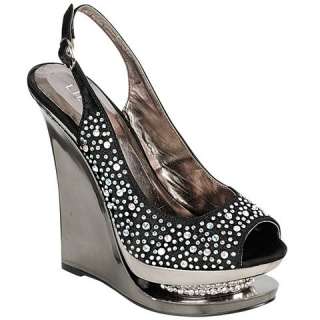 Rhinestone Slingback Wedge Prom Studded Evening Cocktail Party 