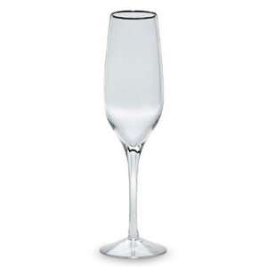 Solitaire Platinum Crystal Champagne Flute [Set of 4]  